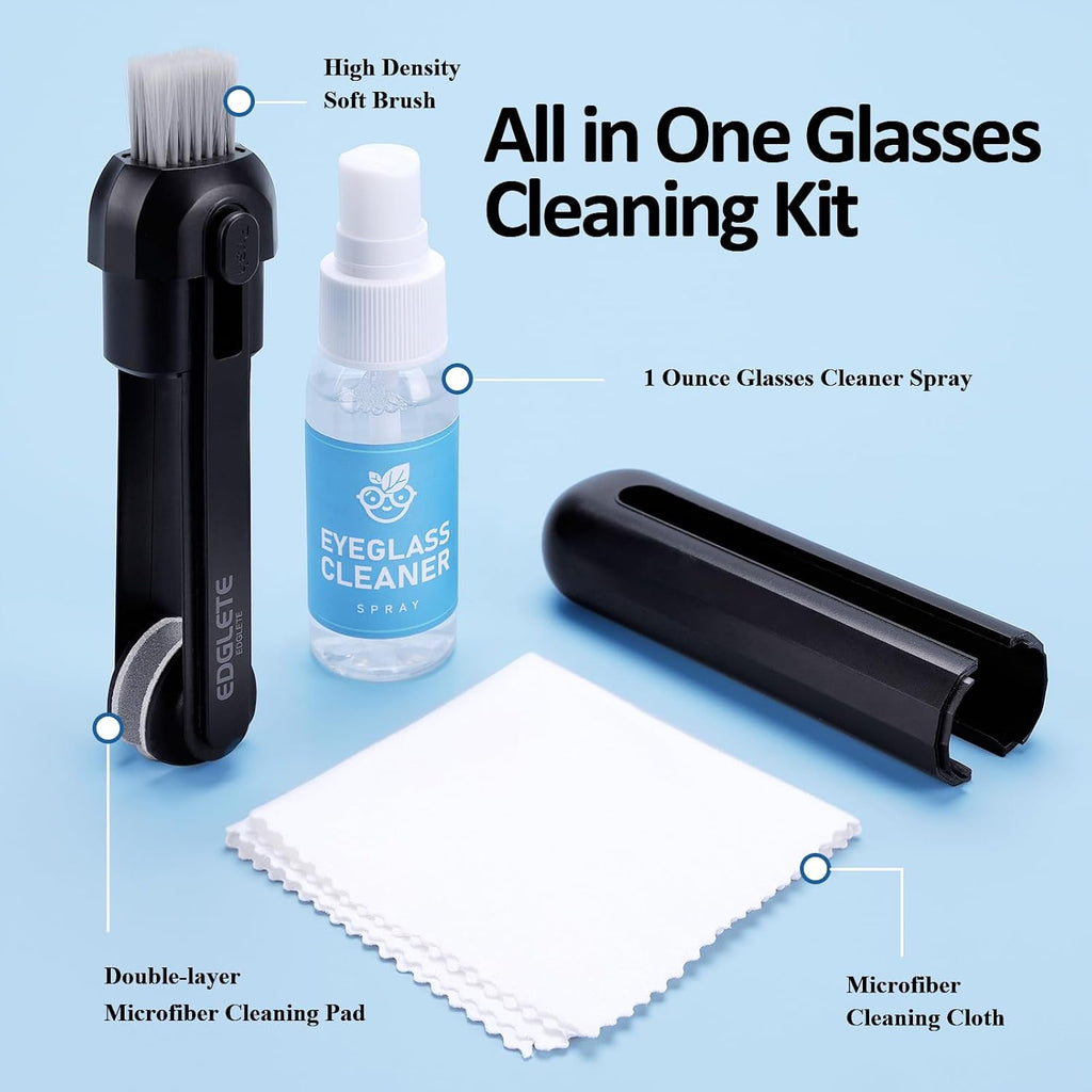 Glasses Cleaner Eyeglass Cleaning Kit, Lens Cleaners Spray with Microfiber Cloth, Portable Glasses Cleaning Kit for