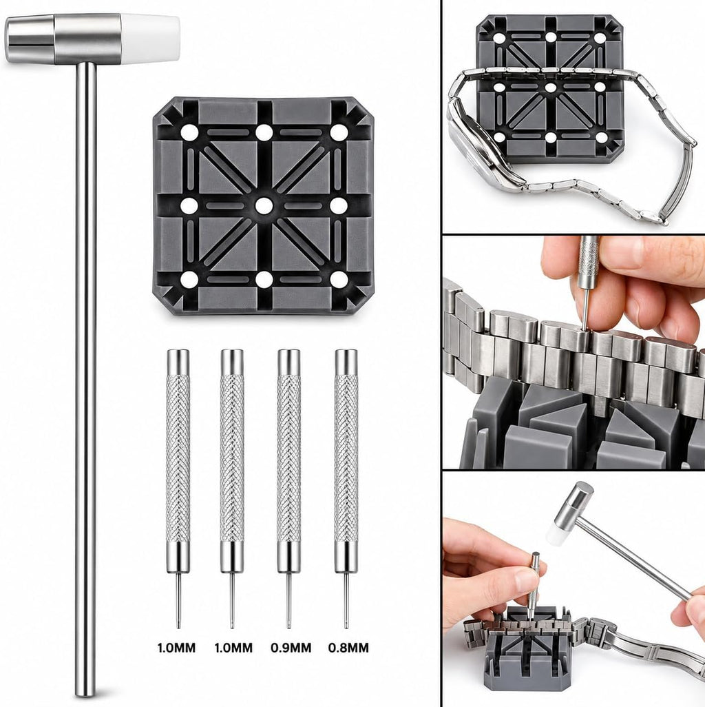 Watch Link Removal Kit, Watch Band Tool for Watch Bracelet Resizing,Adjustment -Watch Strap Pins