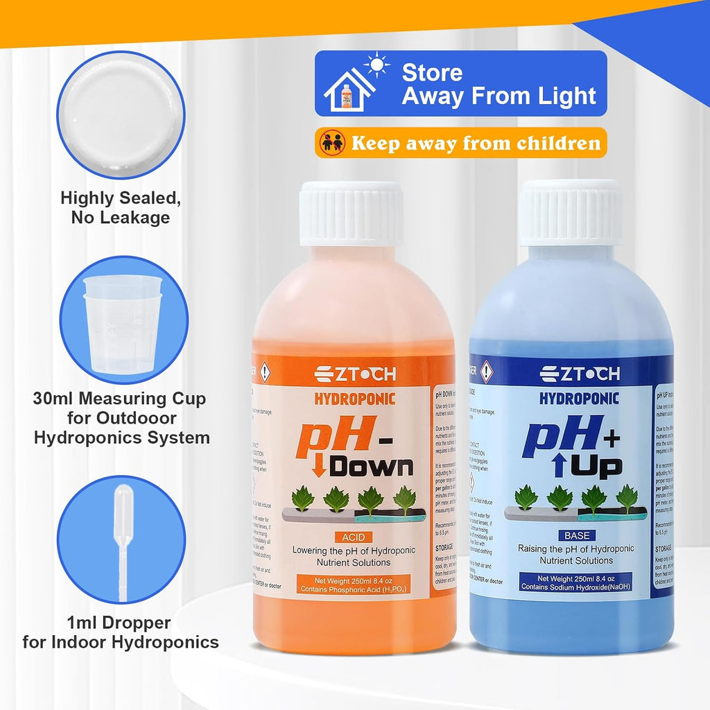 pH UP and Down for Hydroponic Plants, Adjust the pH Balance | Reservoir Water and Nutrient Solutions in Hydroponics