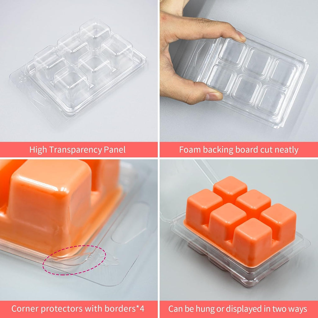 Thickened Wax Melt Molds Containers Clamshells for Wax Melts | Wax Tart Packaging for Enterprises or Households,Wax