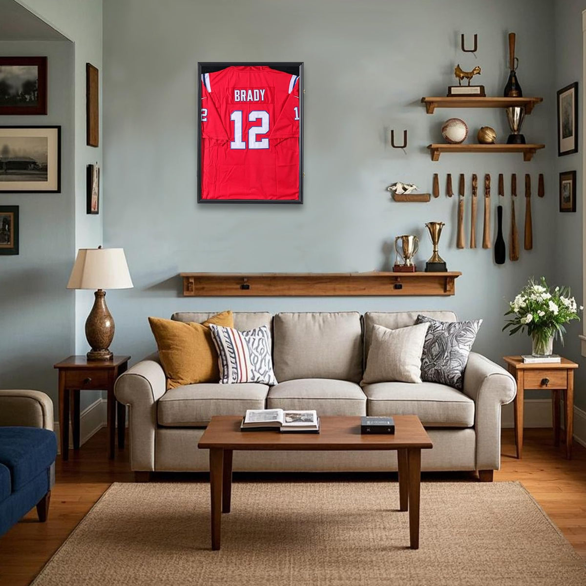 Jersey Frame Display Case, Black Shadow Box for Sports Jerseys,1P