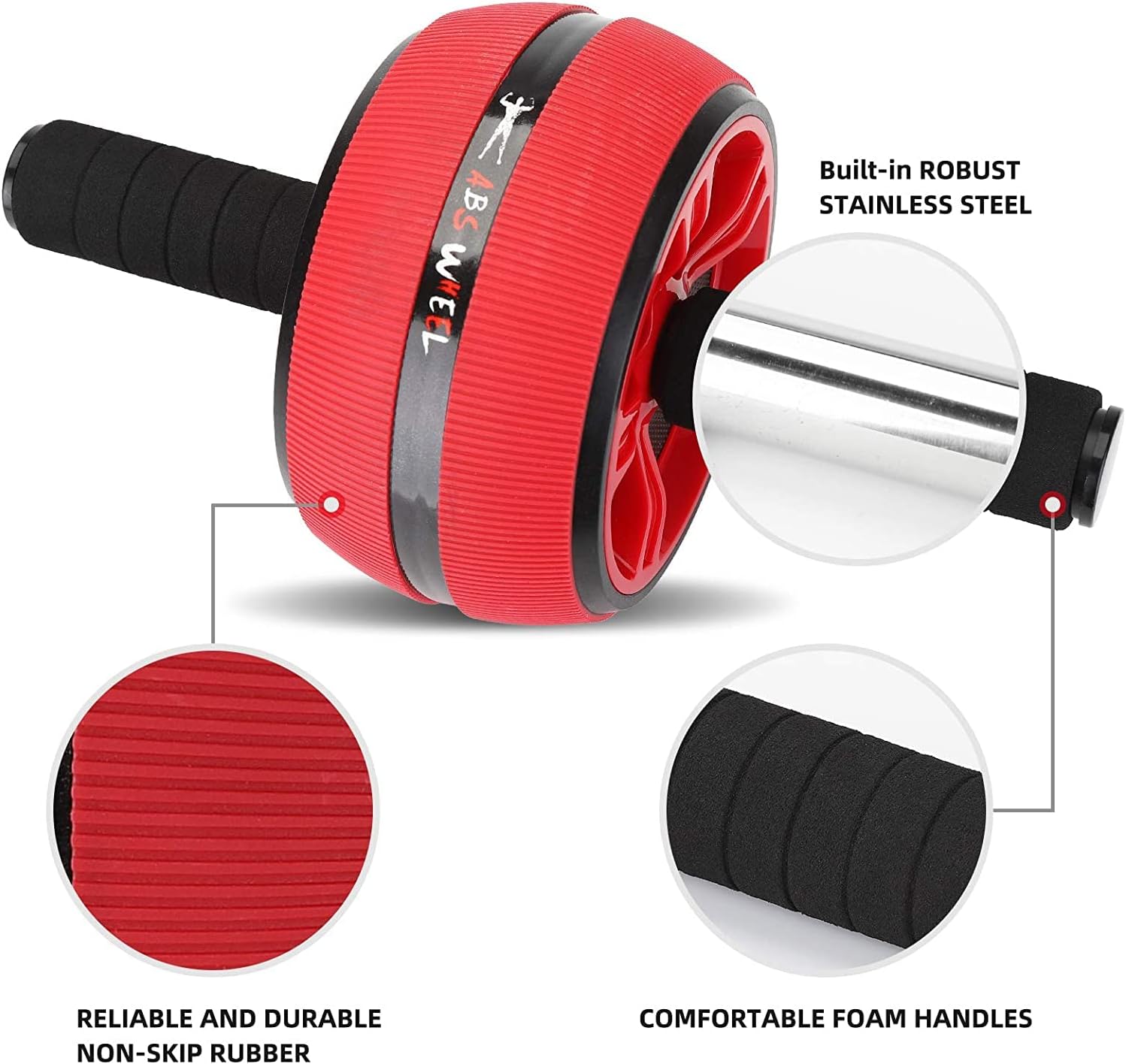 Ab Roller Wheel, Abs Workout Equipment for Abdominal & Core Strength Training, Exercise Wheels for Home Gym Fitness