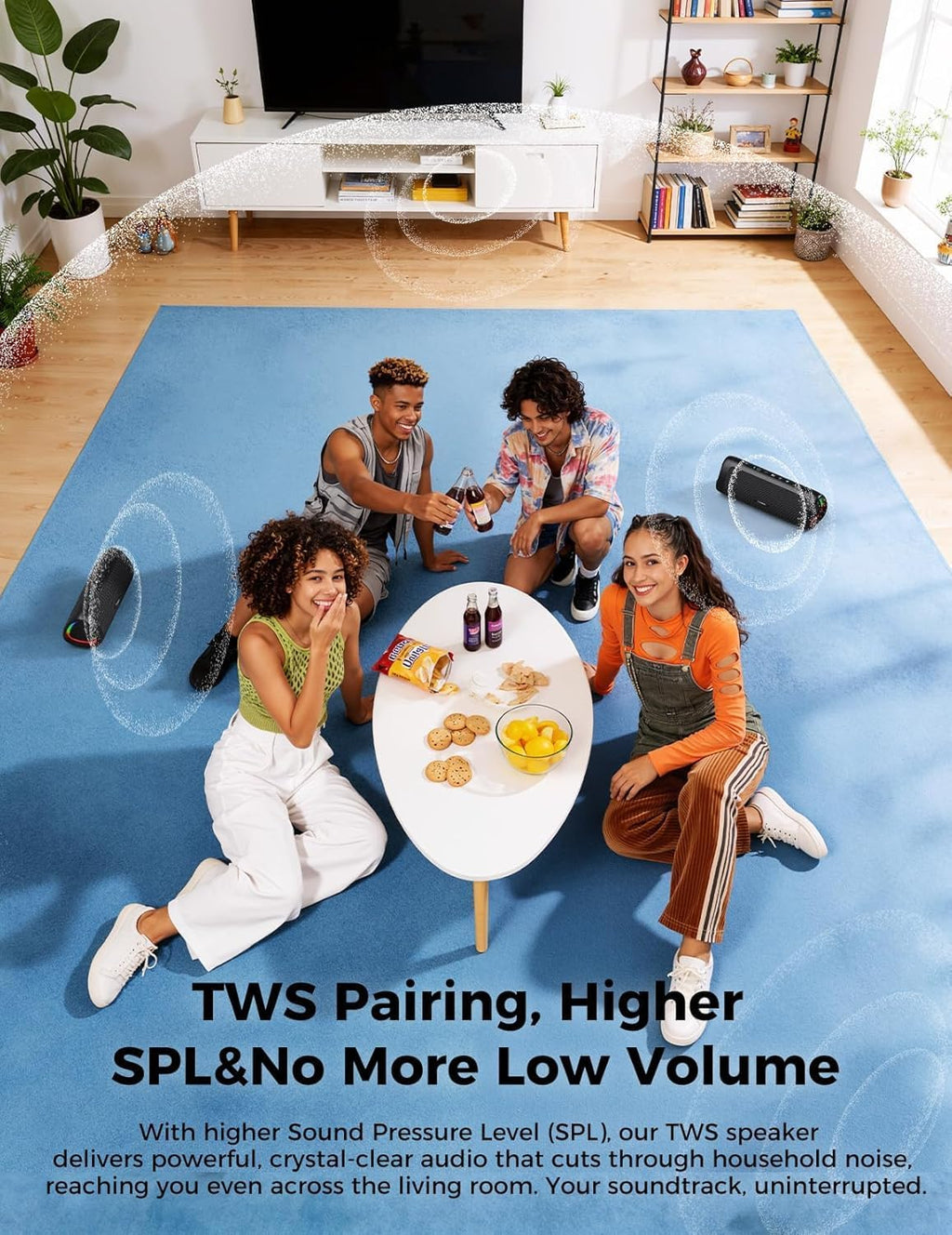 Bluetooth Speaker, 20W HD Sound, Portable Wireless, IPX5 Waterproof, Up to 24H Playtime, TWS Pairing, for