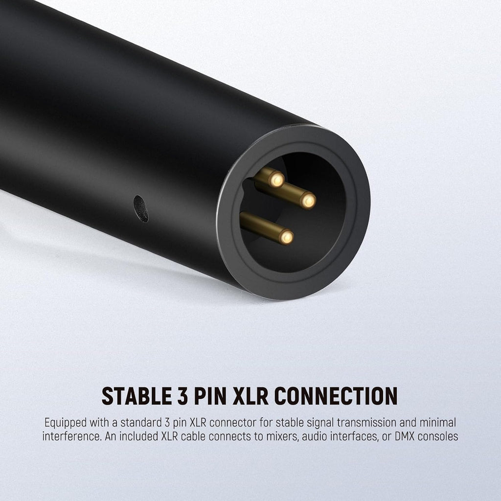 NW-040 Cardioid Dynamic Microphone with XLR Cable, Rigid Metal Housing, Unidirectional Pickup Mic for Musical