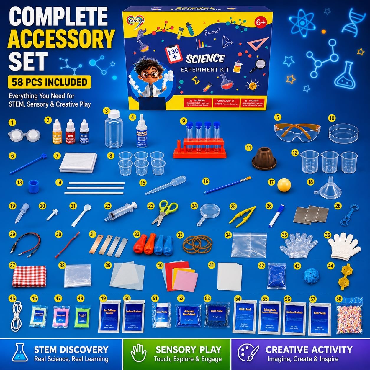 Science Experiment Kit for Kids 6-12, STEM Chemistry Set with Volcano | 130+ science activities with volcano