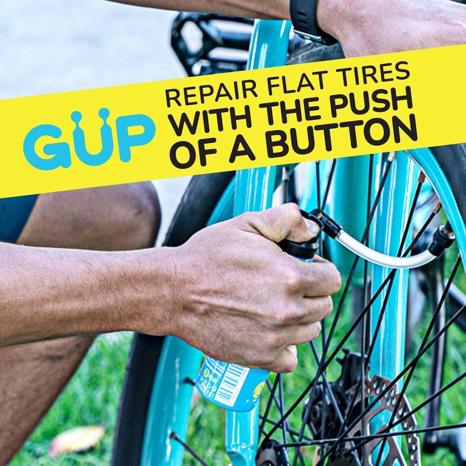 (GÜP Kwiki Quick Fix Tire Sealant and Inflator; for Mountain Bike, Road, Cyclocross, Gravel; Seal and Repair Flat or