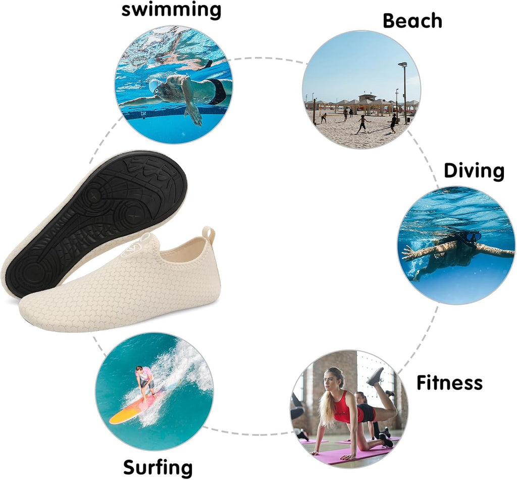 Womens Mens Water Shoes Quick Dry Beach Swim Shoes Barefoot Aqua Socks Outdoor Sand Socks for Pool River Diving