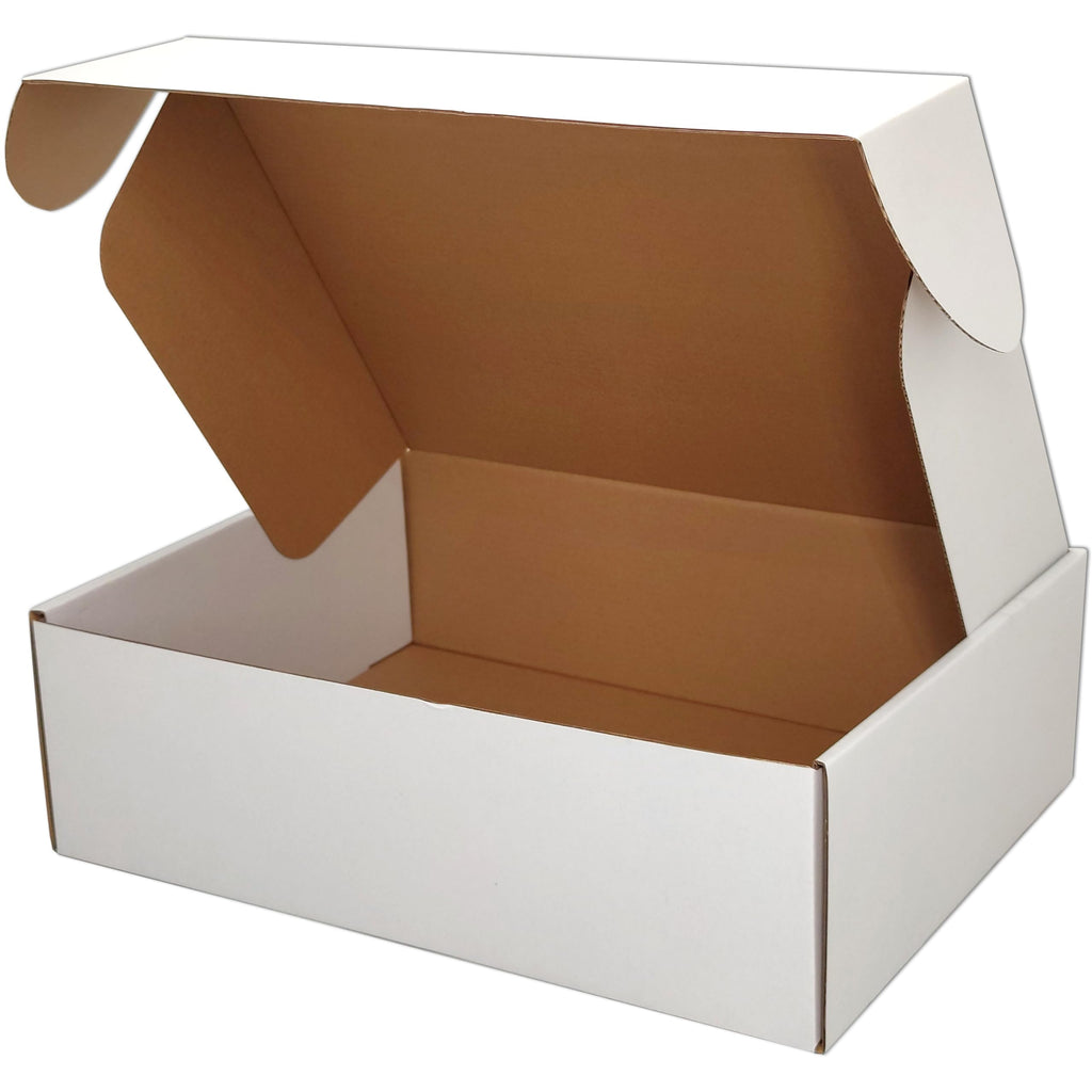13x10x4 Shipping Boxes (20pcs) White Mailer Corrugated Cardboard Box