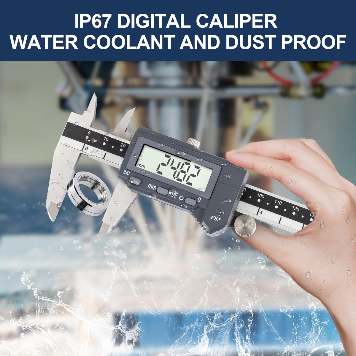 PEC Tools 6 Inch/150mm Absolute Digital Caliper & 6 Inch 4R Rule