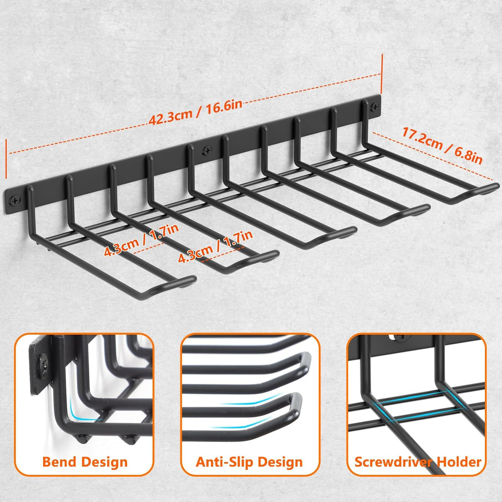 Power Tool Organizer, Cordless Drill Holder Wall Mount, Garage Tool Storage Rack, Heavy Duty Tool Rack for Garage and