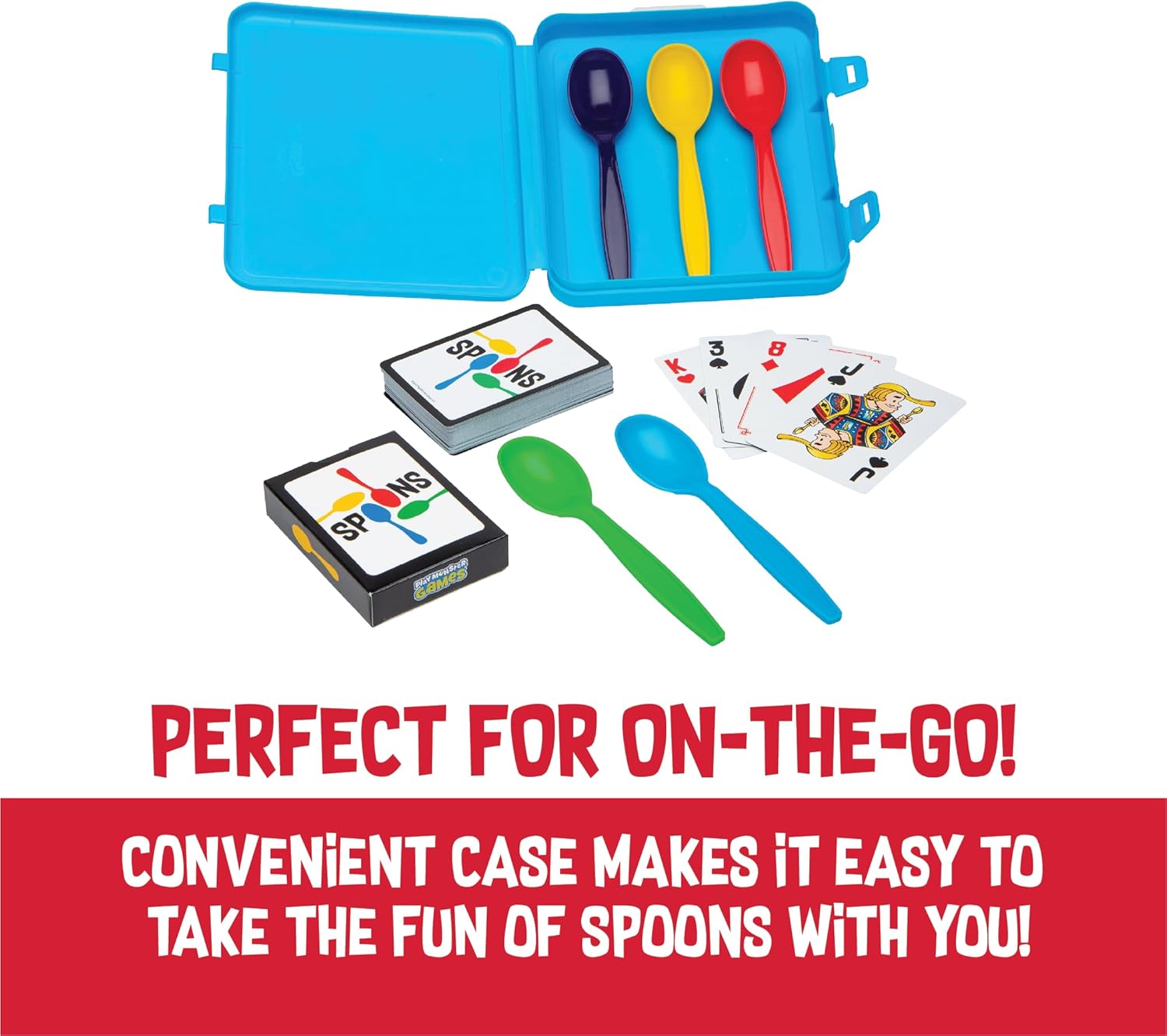 Spoons in a Case, Card Games for Kids - Spoons Game, Fun Family Games for Kids and Adults, Game Night, Travel Games