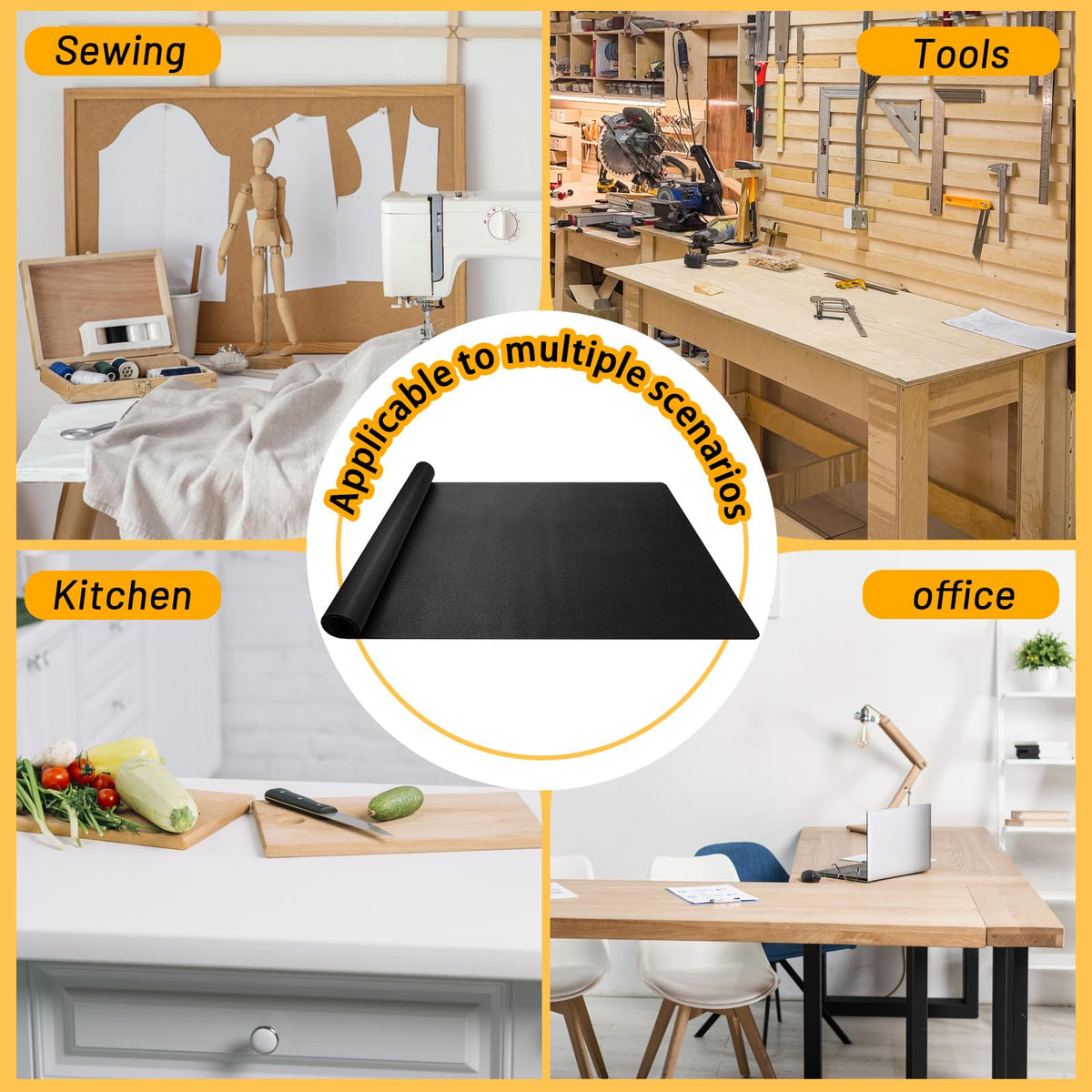 47.2" x17.3" Workbench Mat,Black PU Leather Work Bench Mat Top,DIY Worktable Mat Workbench Cover for Protects Work