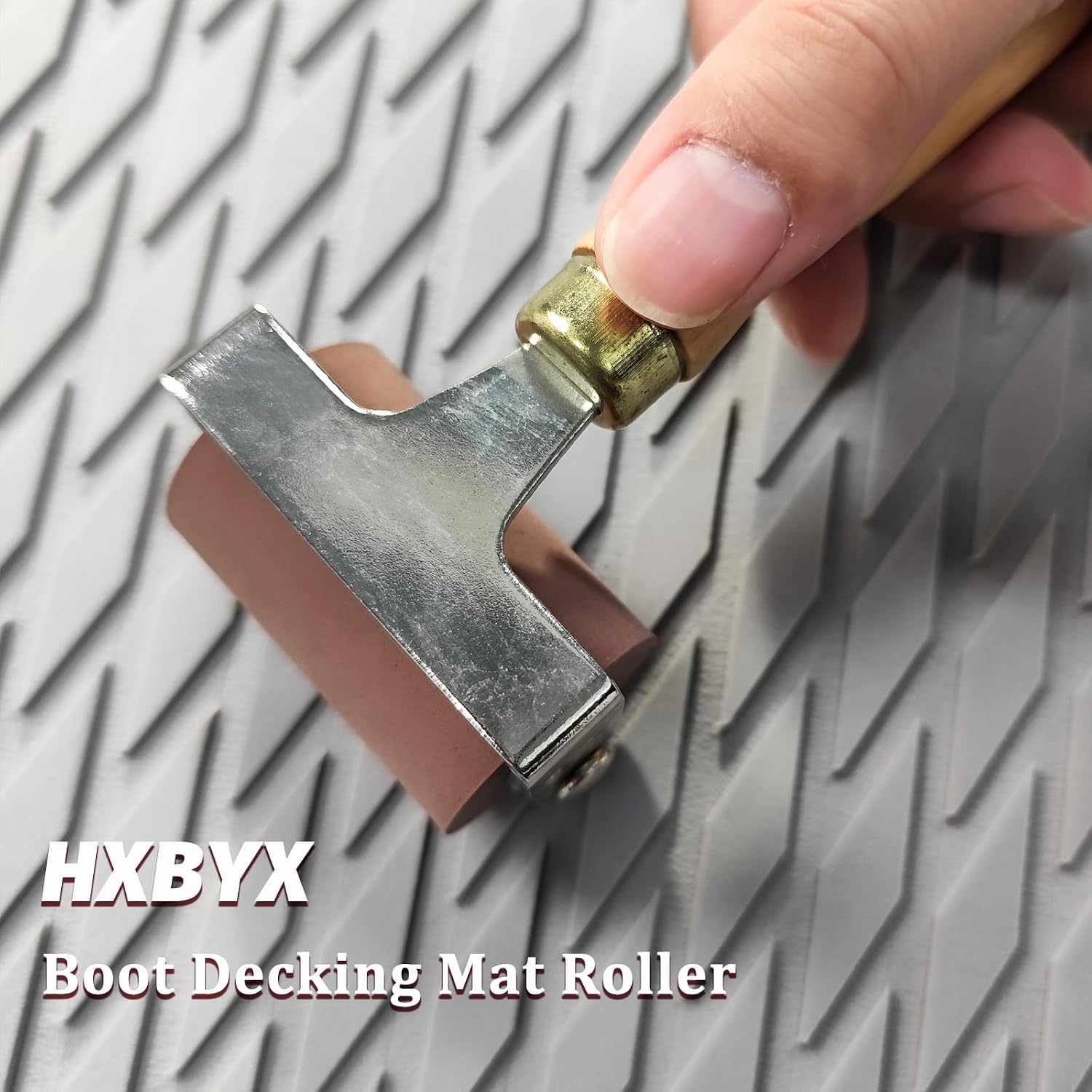 Brayer Floor Roller Vinyl Roller Rubber Roller Glue Laminate Roller, Anti Skid Tape Construction Tools for Boat