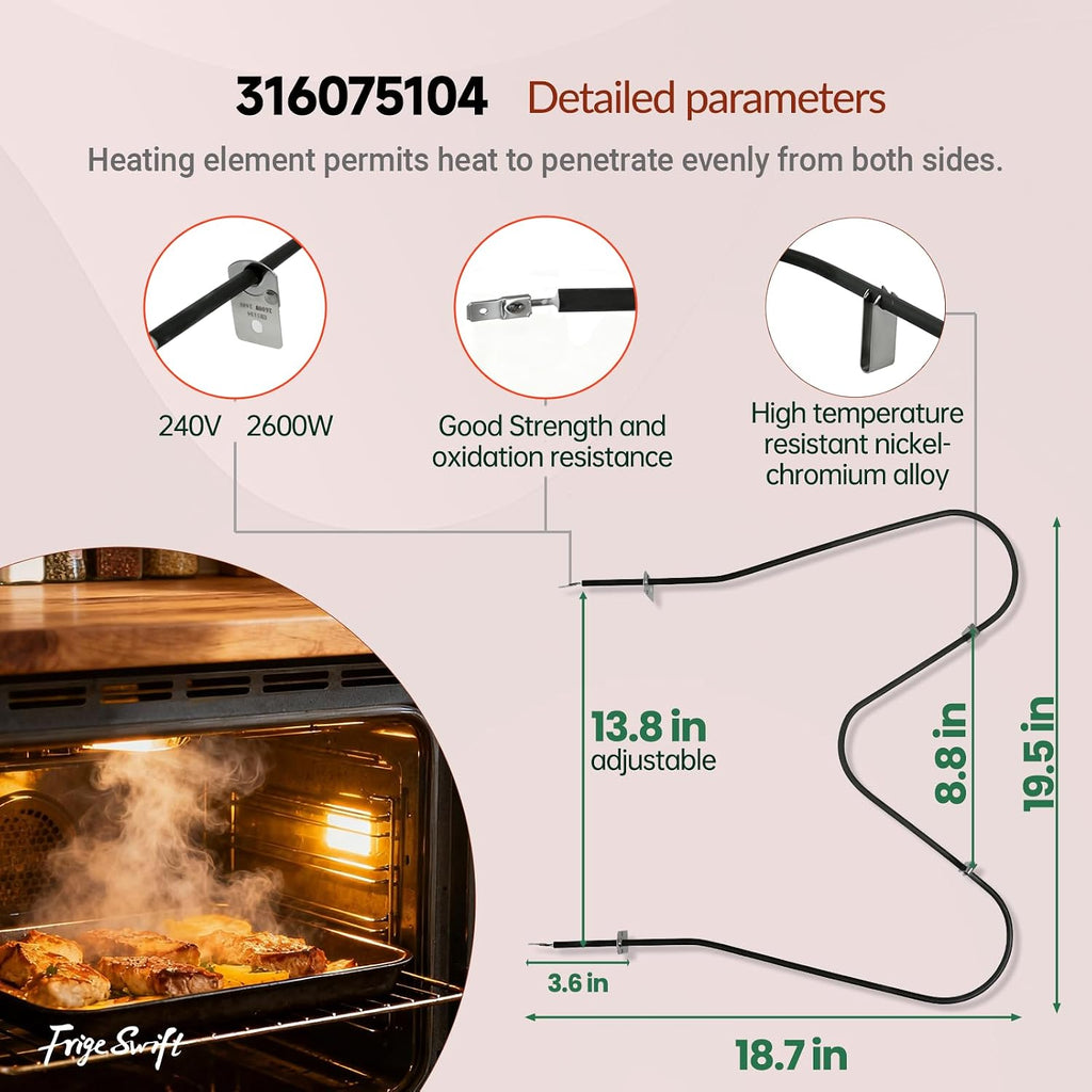 316075104 Oven Bake Element For Kenmore Crosley 2600W/240V
