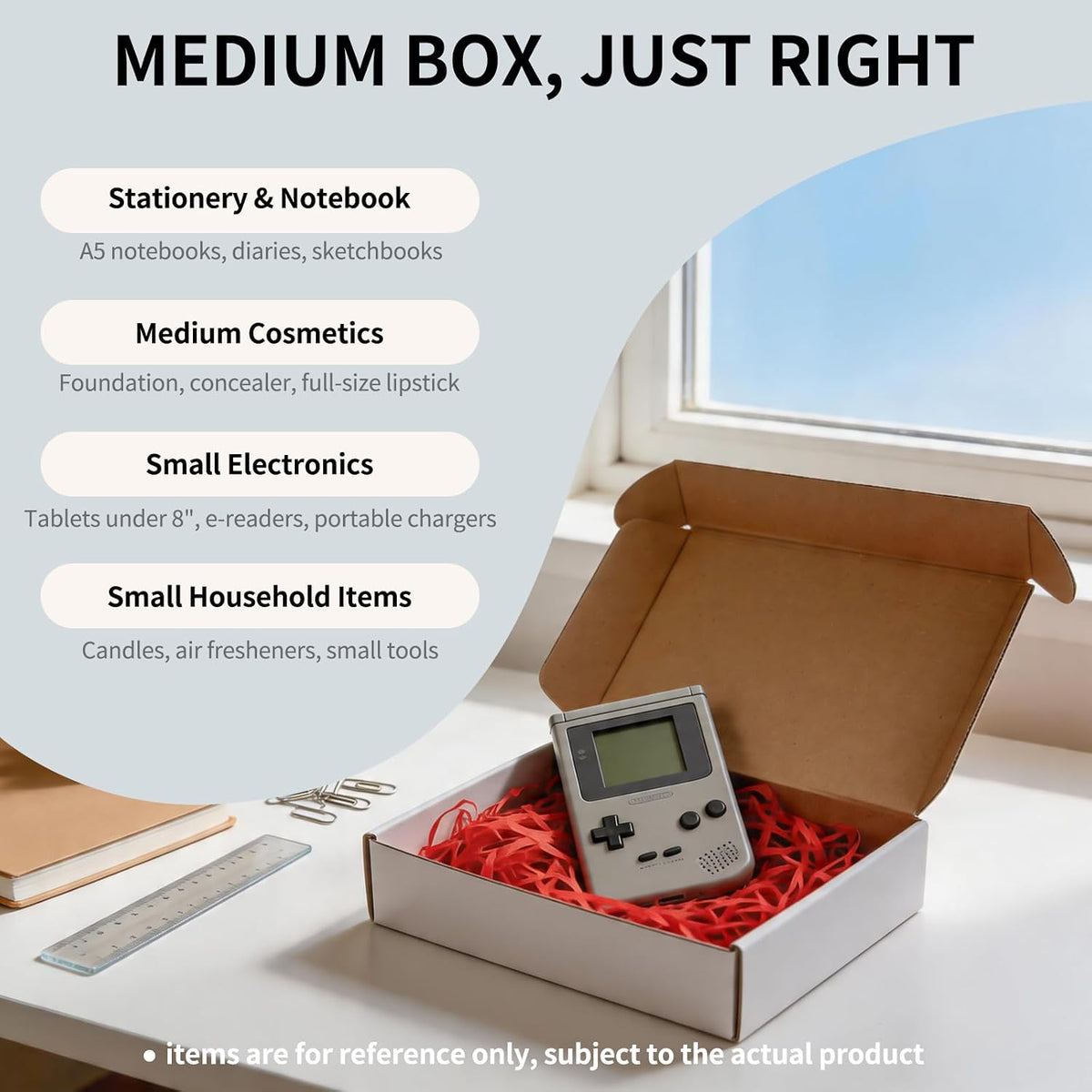 9" x 6" x 2" White Corrugated Cardboard Shipping Boxes Set of 25