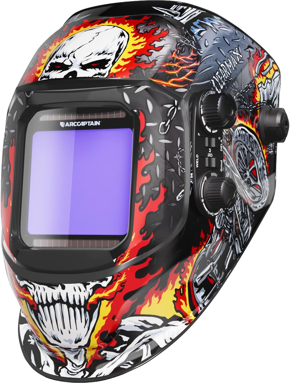 Auto Darkening Welding Helmet, 3.94"X3.66" Large Viewing Screen | 1/1/1/1 True Color Lens, 1/25000s Auto-Darkening, 4