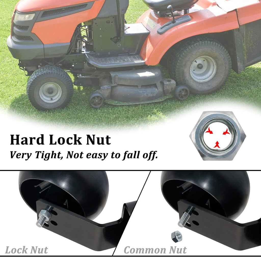 CheeMuii 2Pack 532174873 Mower Deck Wheels with 525509501 Deck Brackets Kit