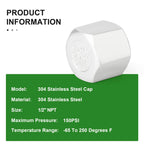 TAISHER 10Pcs 304 SS Cap Pipe Plug Socket Fitting 1/2" NPT Female