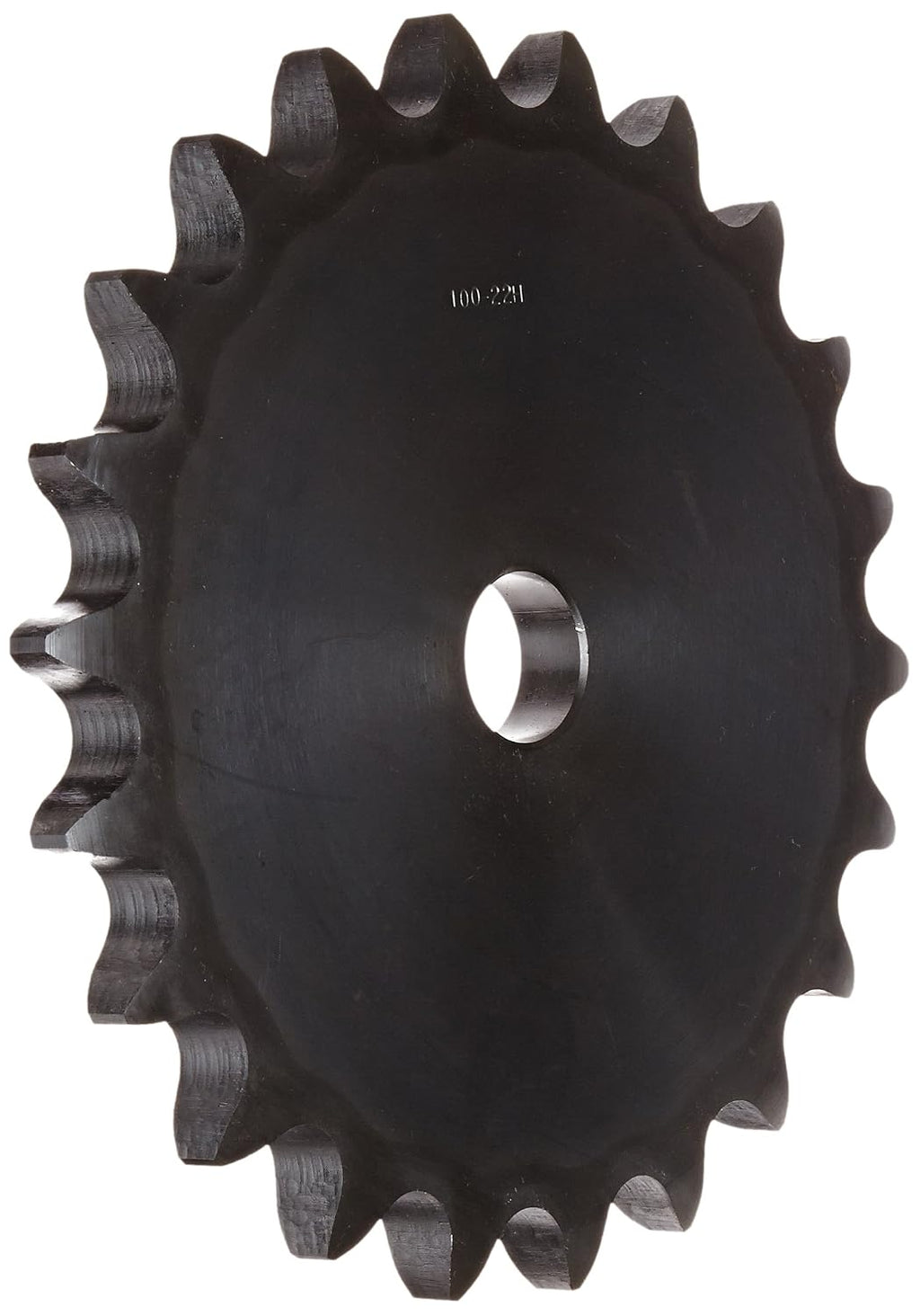 Browning 100A22 Plate Roller Chain Sprocket, Single Strand, Type A Hub, Steel, 1" Stocked Bore, 22 Teeth