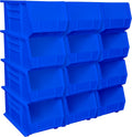 30240 AkroBins Plastic Storage Bins, 15"x8"x7", Blue, 12-Pack | Space-Saving Stackable Bins for Garage, Pantry, Craft