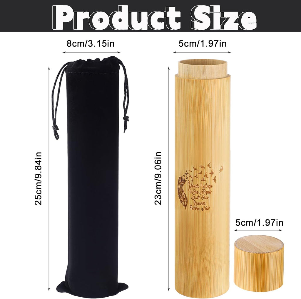 2 Sets Bamboo Scattering Cremation Ash Scattering Urns Biodegradable Urns for Human Adult Small Tube Keepsake Urn and