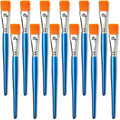 1 inch Flat Paint Brushes for Acrylic Painting,12 Pieces Large Synthetic Paint Brushes Bulk with Wooden Handle for