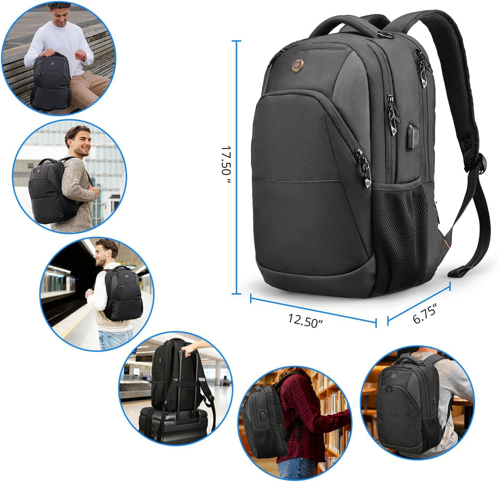 Design Travel Laptop Backpack, College Laptops Backpack with USB Charging Port for Men and Women Fits 16 Inch