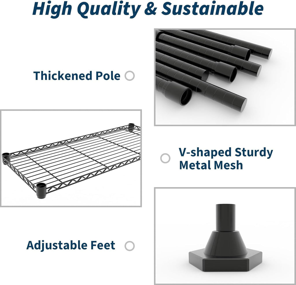 71" Wide Storage Shelves Metal Shelving Units 5 Tier, 1325LBS
