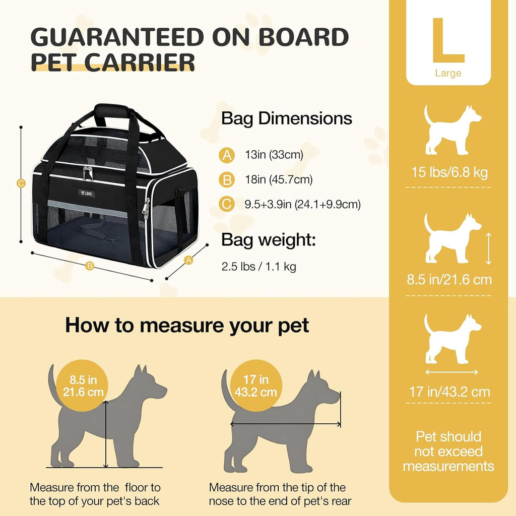 Top-Expandable Pet Carrier 18x13x9.5 Inch Southwest Frontier Airline Approved Soft Sided Underseat to 15lbs Travel