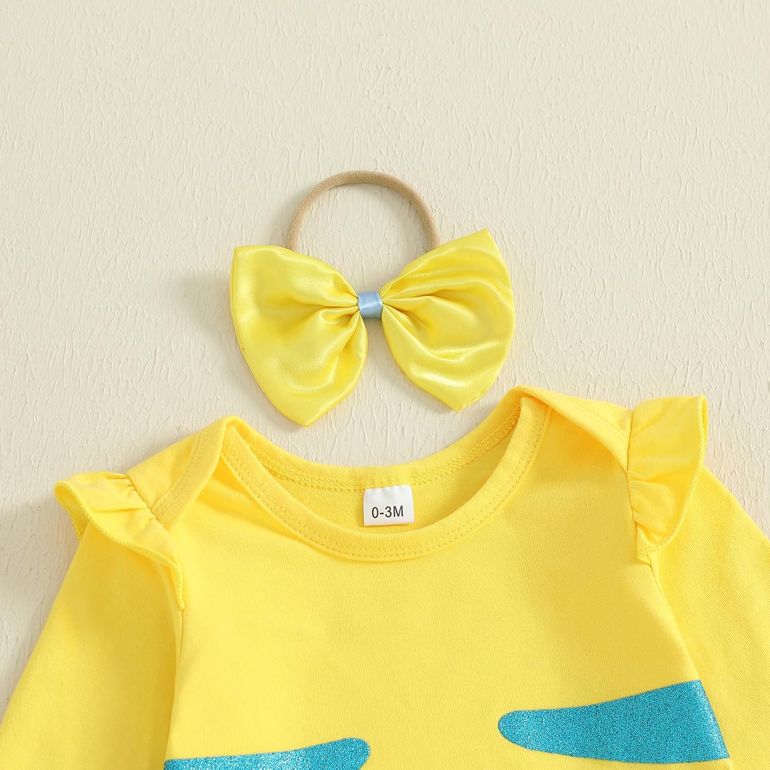 Newborn Baby Girl Halloween Outfit Flounder Costume Long Sleeve Romper with Tutu Skirt Infant Halloween Costumes