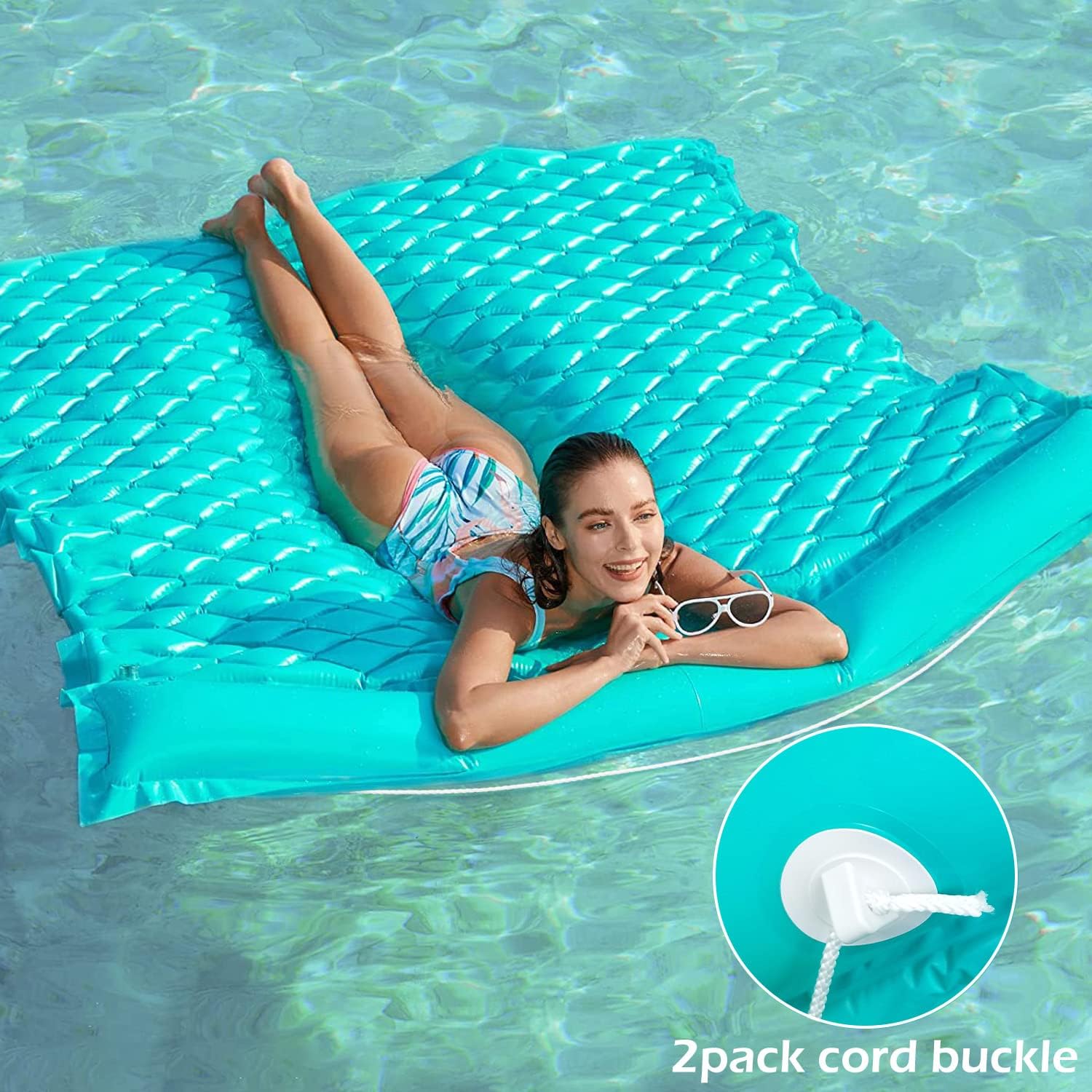 Floating Mat Pool Floats - Giant Inflatable Pool Float Lake Raft Lounge Floating Water Mat for Swimming Pool Floatie