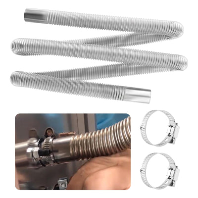 78.7." Diesel Heater Exhaust Pipe,1" ID Stainless Steel Flexible Exhaust Tubing with 2 Hose Clamps,Universal Exhaust