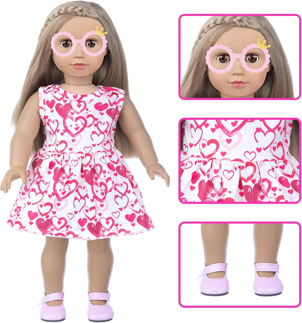 Doll Clothes and Accessories School Supplies Playset for 18 Inch Girl Doll with Doll Clothes,School Bags, Student