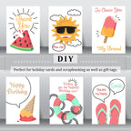 4 Sheet Sentiments Rubber Clear Stamps Set for Card Making and DIY