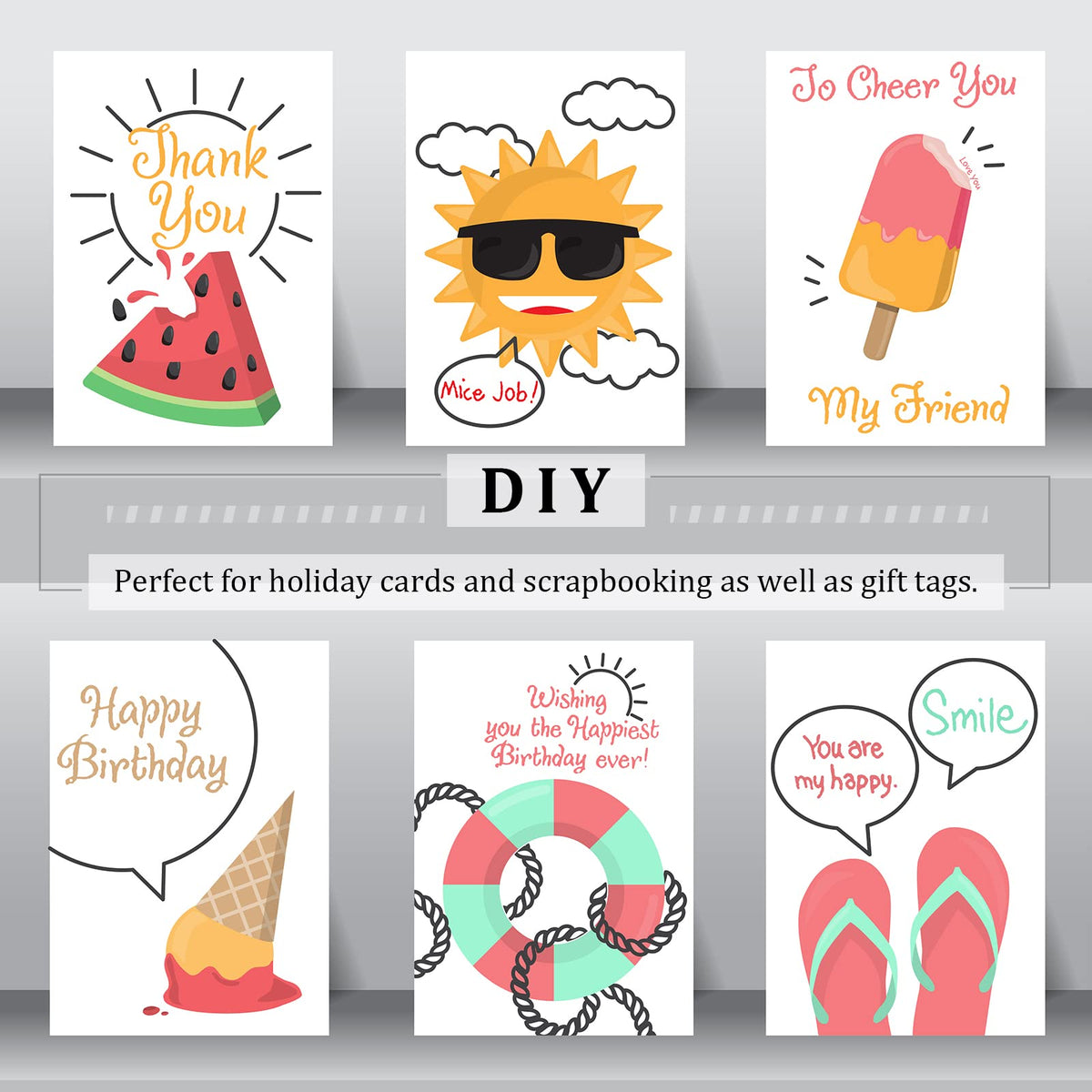 4 Sheet Sentiments Rubber Clear Stamps Set for Card Making and DIY