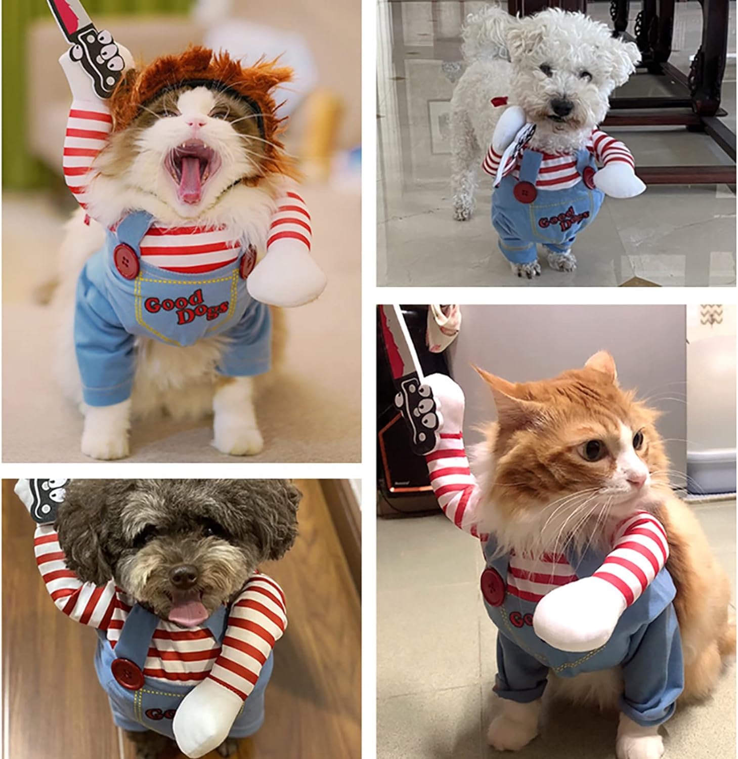 Pet Deadly Doll Dog Costume, Cosplay Halloween Christmas Funny Clothes Party Costume for Small Medium and Large Dogs