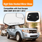 Passenger Side Heated Mirror Glass Compatible with Ford Escape 2008-2012
