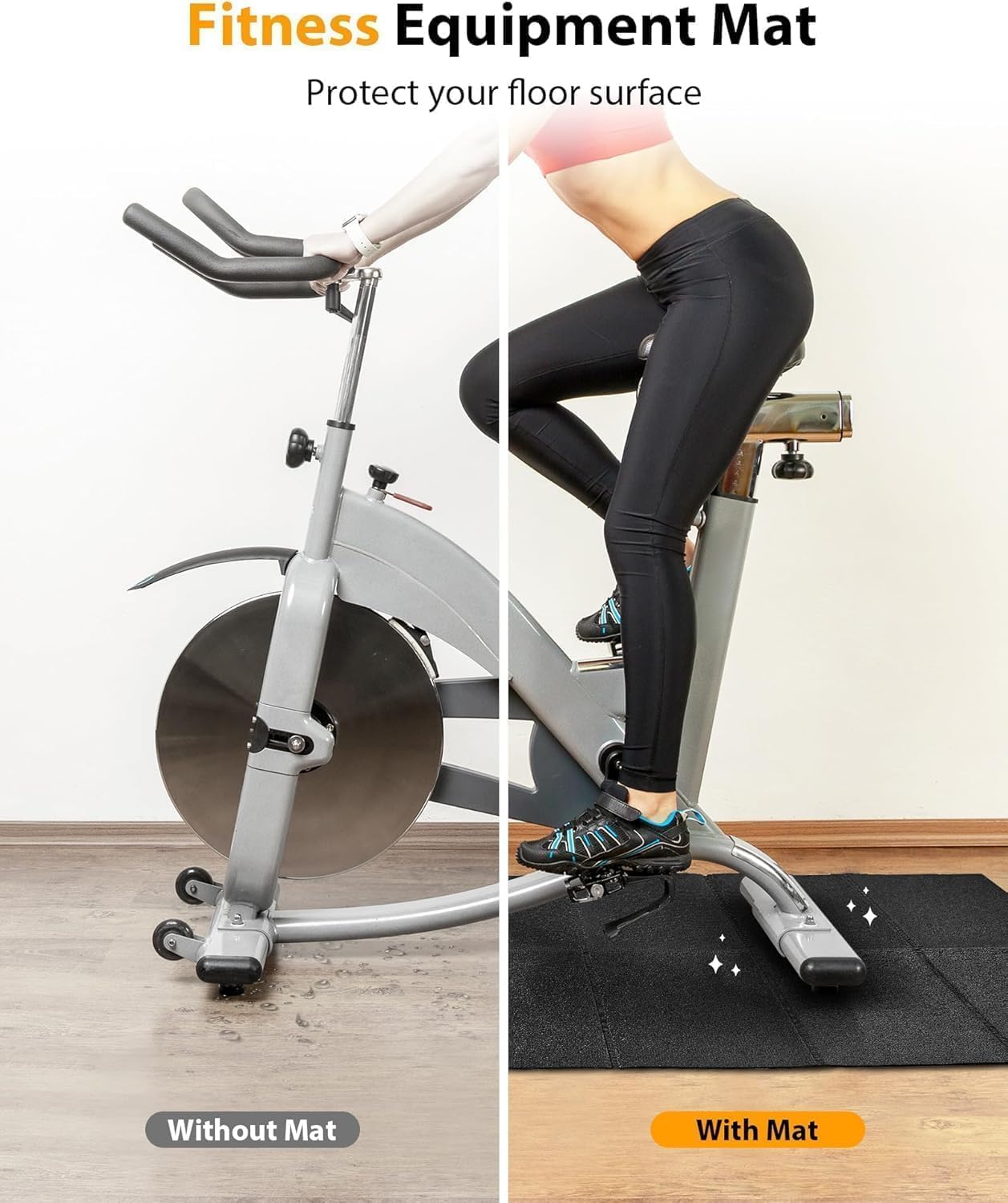 Heavy Duty Exercise Equipment Mat, Treadmill Mat - 45"x32", 48"x24", 78"x36" - Floor Protector for Home Gym, Exercise