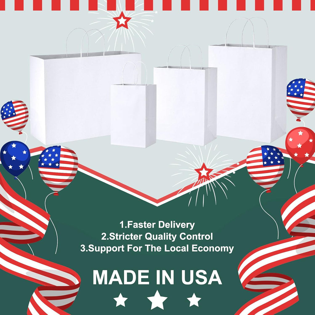 Large White Paper Bags 16 x 6 x 12 Inch 25 Pack