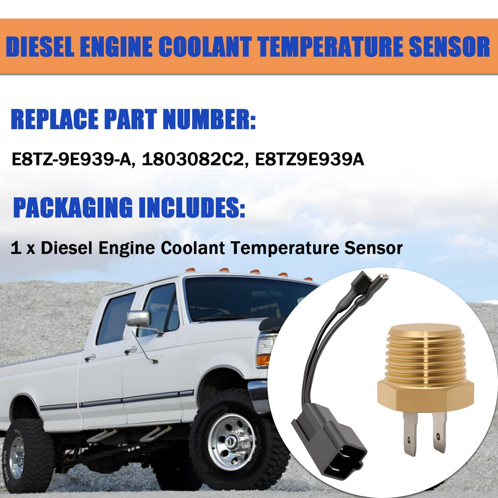 Diesel Engine Coolant Temperature Sensor Fit for Ford Replace E8TZ-9E939-A