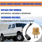 Diesel Engine Coolant Temperature Sensor Fit for Ford Replace E8TZ-9E939-A