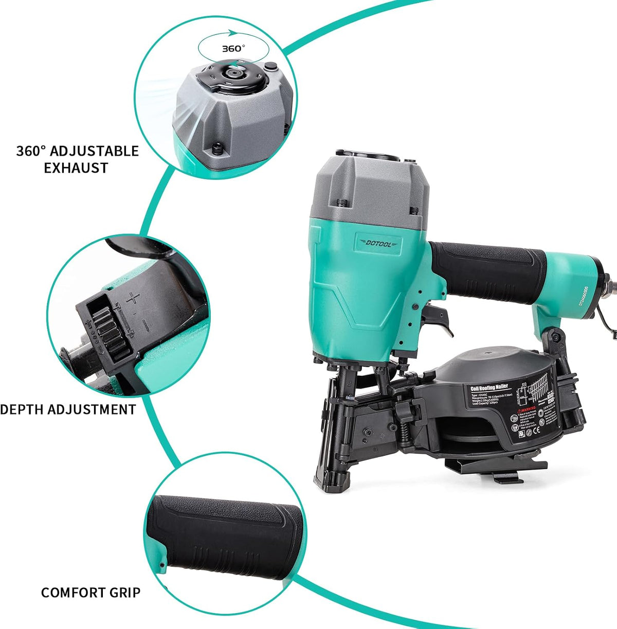 Roofing Nailer CN45C, 15 Degree Roofing Nail Gun