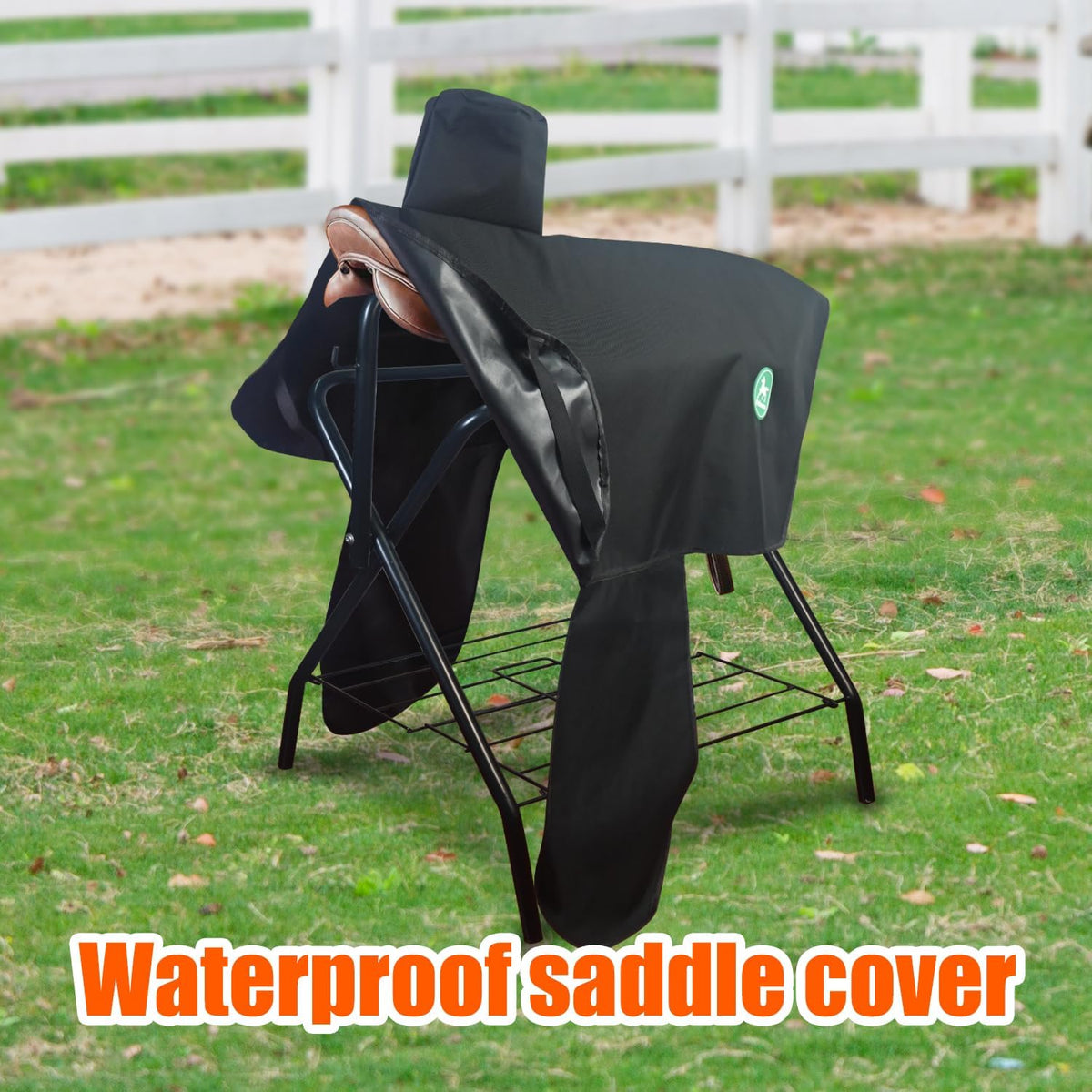 Western Saddle Cover with 6 Elastic Straps（Black）