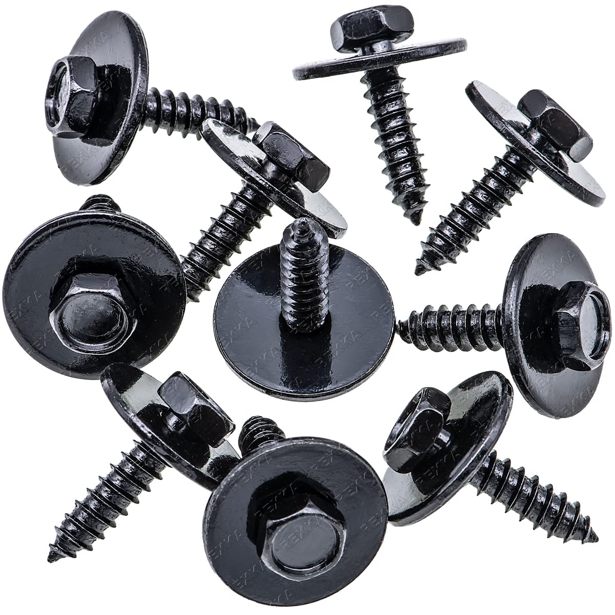 Rexka 10pcs M4.8 Fender Liner Bumper Cover Hex Head Screw for BMW 07147129161 E46 E90 E39 E60 E91 E92 E93 E63 E64 E38 X1 X3 X5