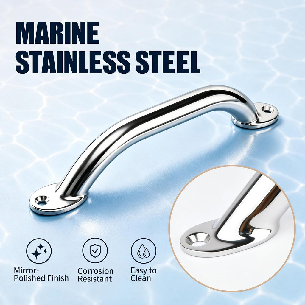 Boat Grab Bar, 2 Pcs Marine Stainless Steel Boat Grab Handles