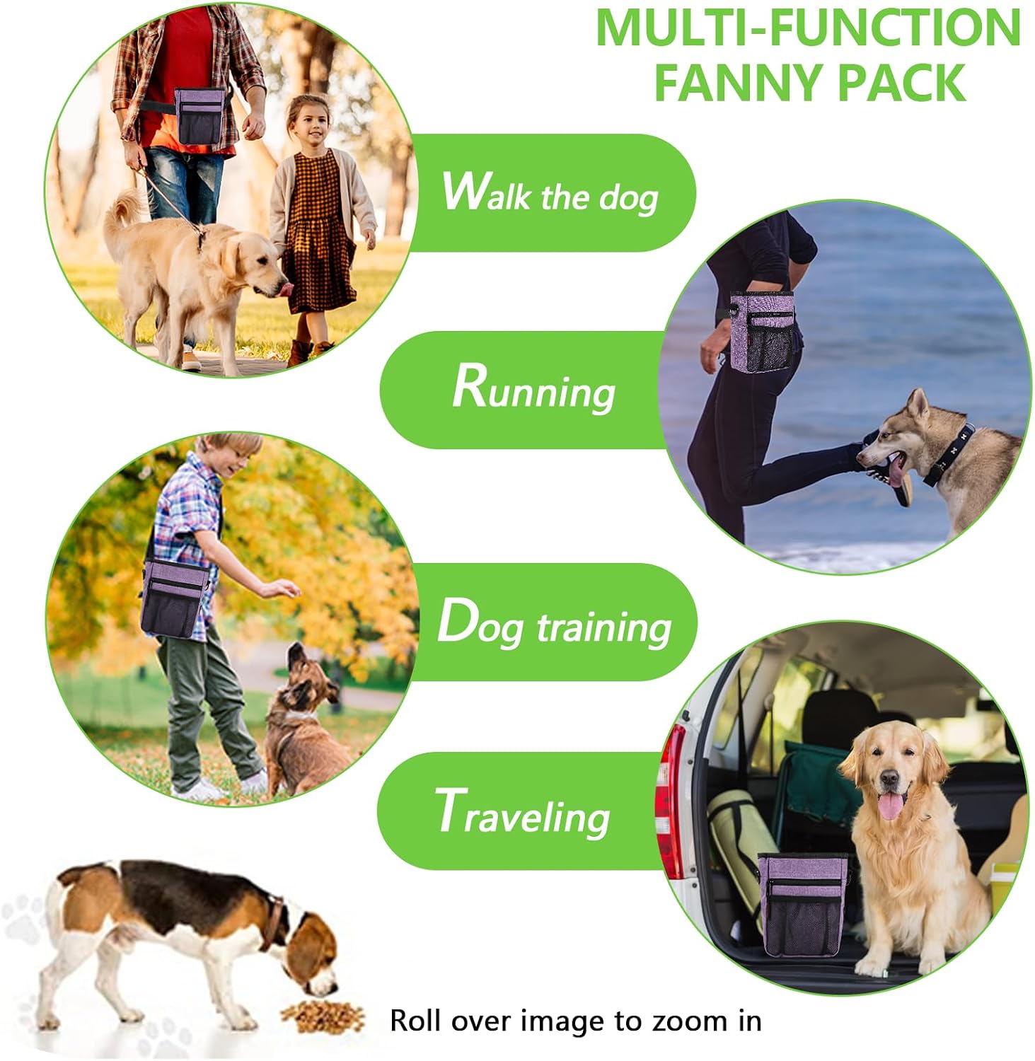Dog Treat Pouches for Pet Training with Magnetic Closure Treat Pouches for Pet Training,Large Dog Treat Training