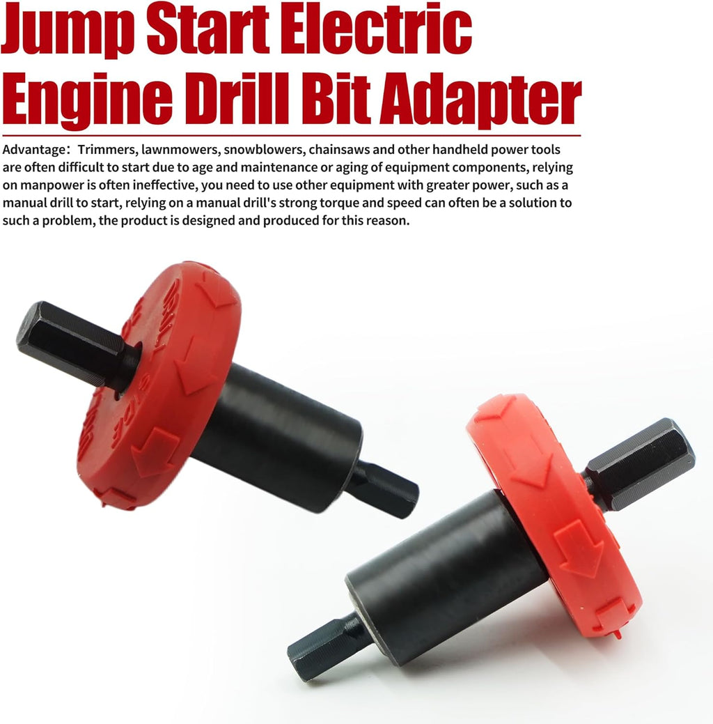 Jump Starter Tool Drill Adapter to start small engines electric starter for pull start engine Fit for Troy Bilt Craftsman Stihl Ryobi Trimmers Lawn Mowers Snow Blowers Chainsaws Handheld Equipment