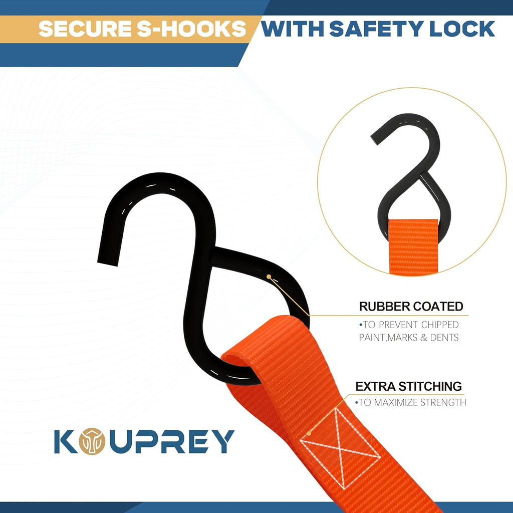 Ratchet Straps,Ratchet Tie Downs，Orange-standard-10ft：4
