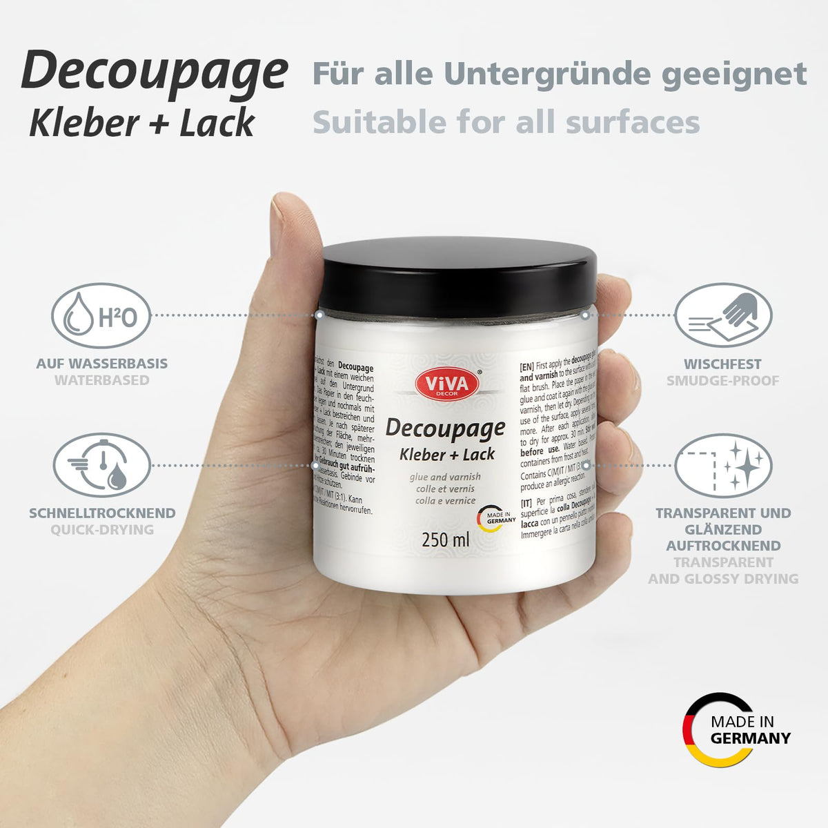 Decoupage Glue & Varnish, 8.45 oz, Clear