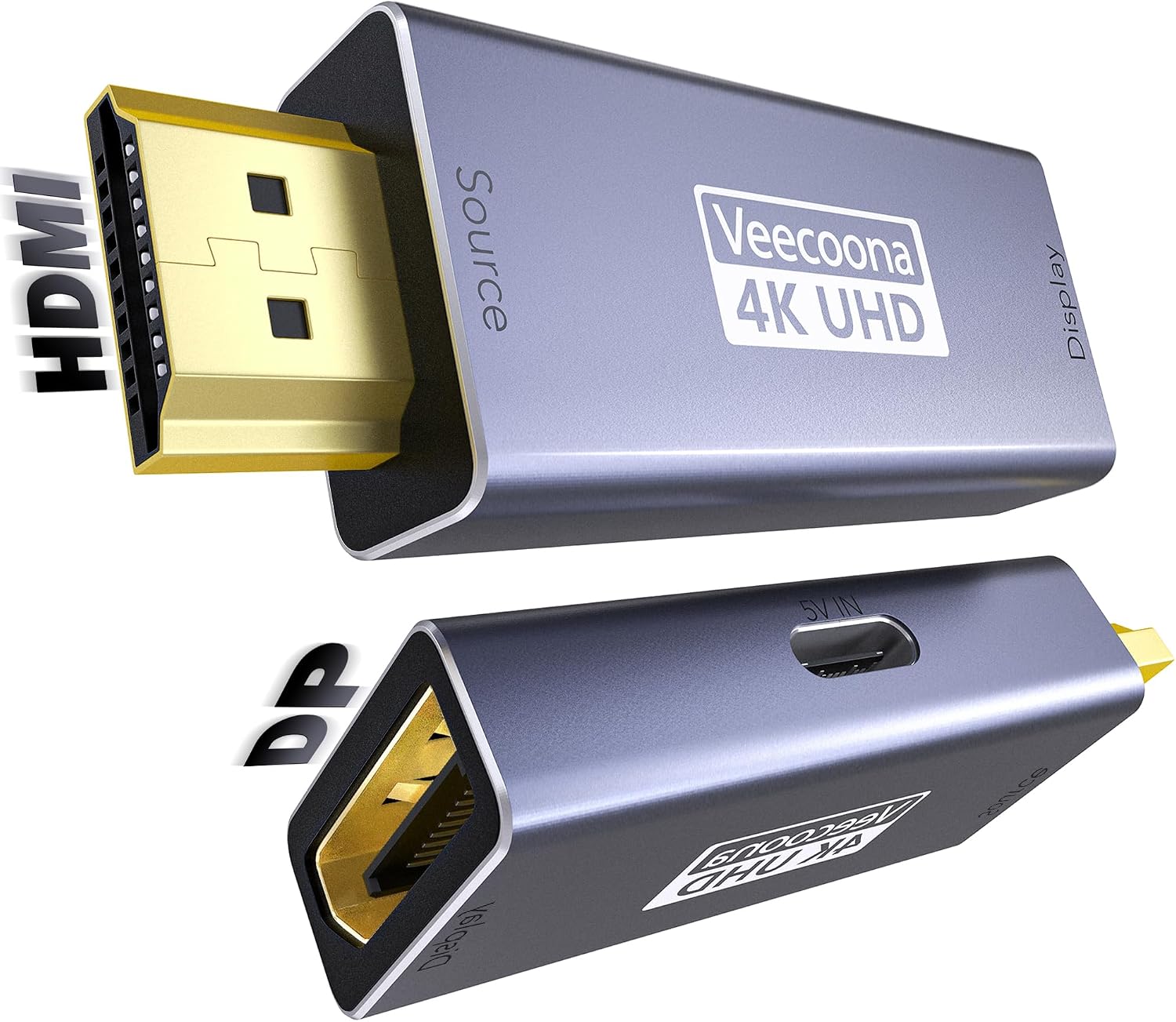 HDMI to DisplayPort Adapter Uni-Directional (4K@60Hz/1080P@120Hz) - 1 Pack | HDMI (Source) 2.0 Male to DP (Display)